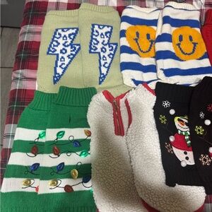 Dog sweaters small and extra small 2 sets each pattern total 12